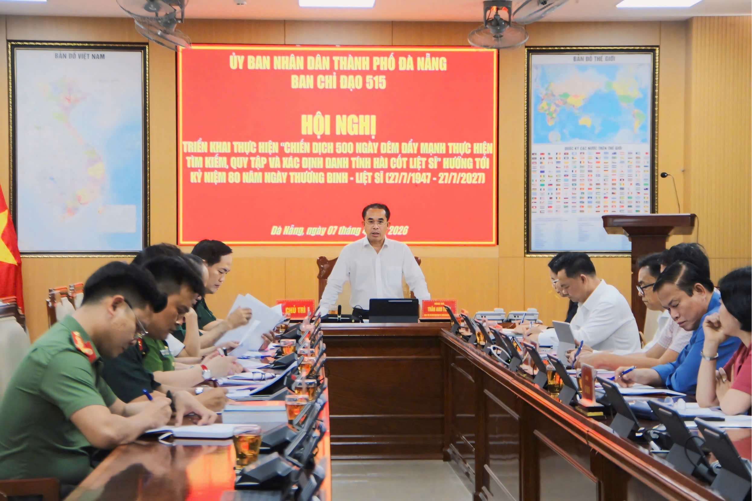 Hội nghị triển khai Chiến dịch 500 ngày đêm tìm kiếm, quy tập và xác định danh tính hài cốt liệt sĩ, UBND thành phố Đà Nẵng